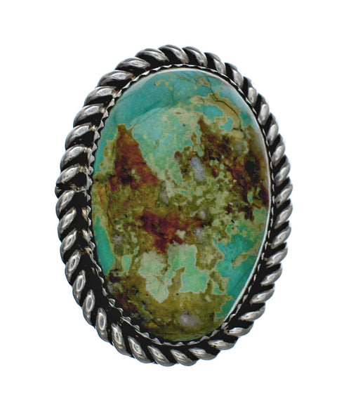 American Indian Genuine Sterling Silver Kingman Turquoise Ring Size 7 NN20213